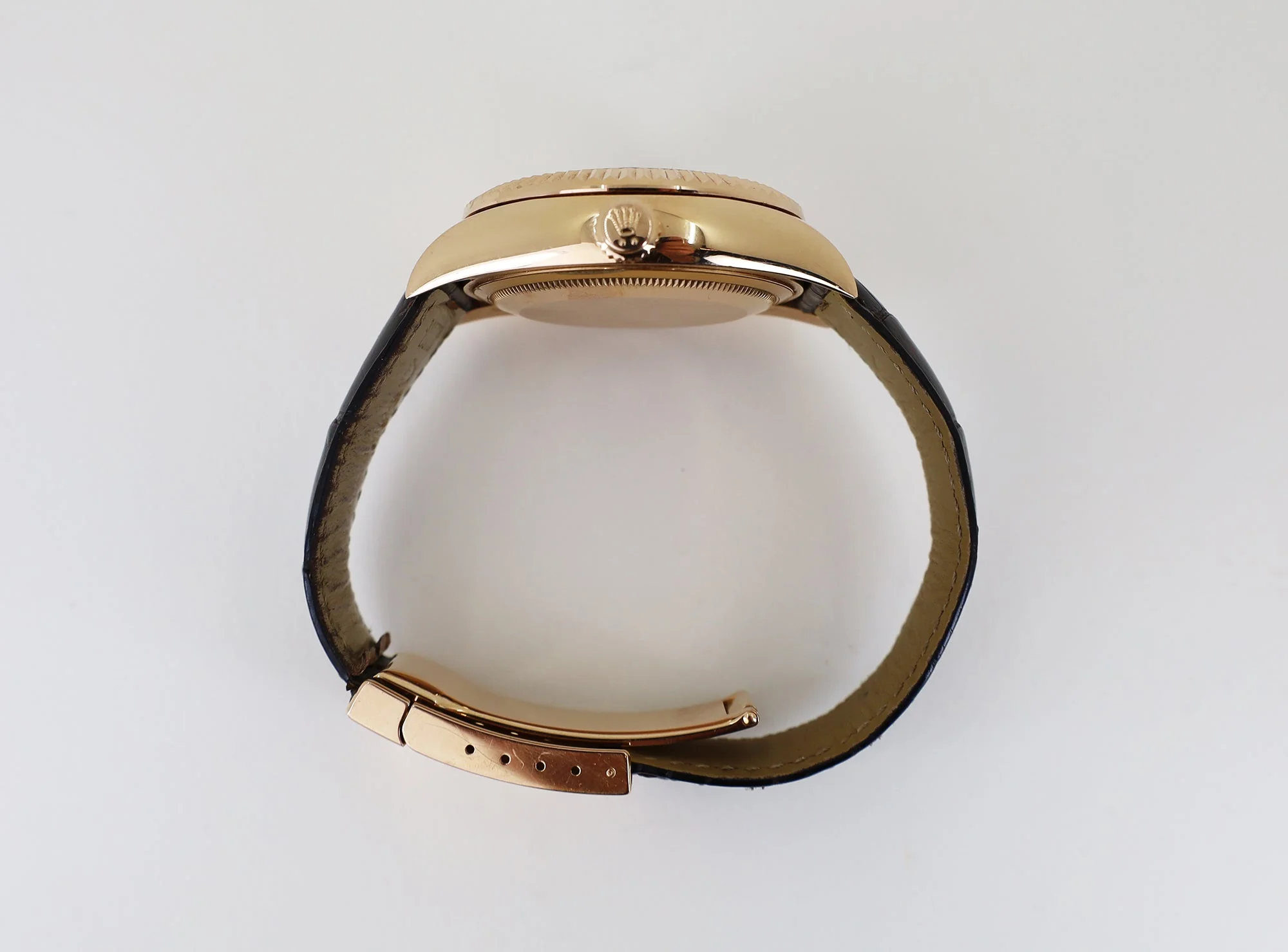 Rolex Everose Gold Sky-Dweller Watch - Chocolate Sunray Arabic Dial - Brown Leather Strap - 326135 cho - Image 2